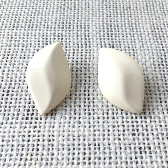 Vintage White Earrings ~ **2 for $20** - Picture 1 of 3